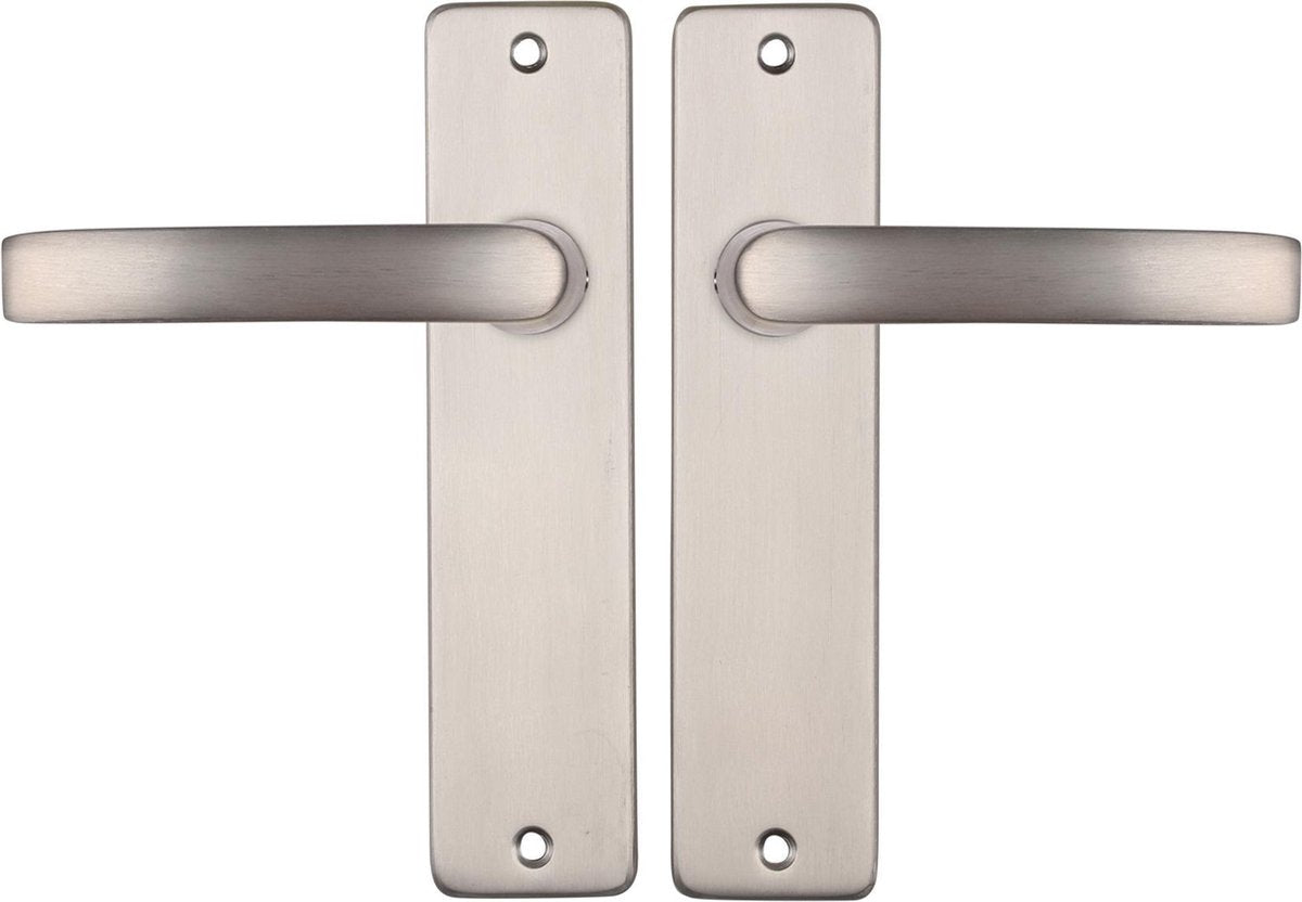 Starx deurklink zilver - rvs look – deurbeslag – deurkruk met schild – blind - deurklink blok – 43 x 180 x 㘠18 mm