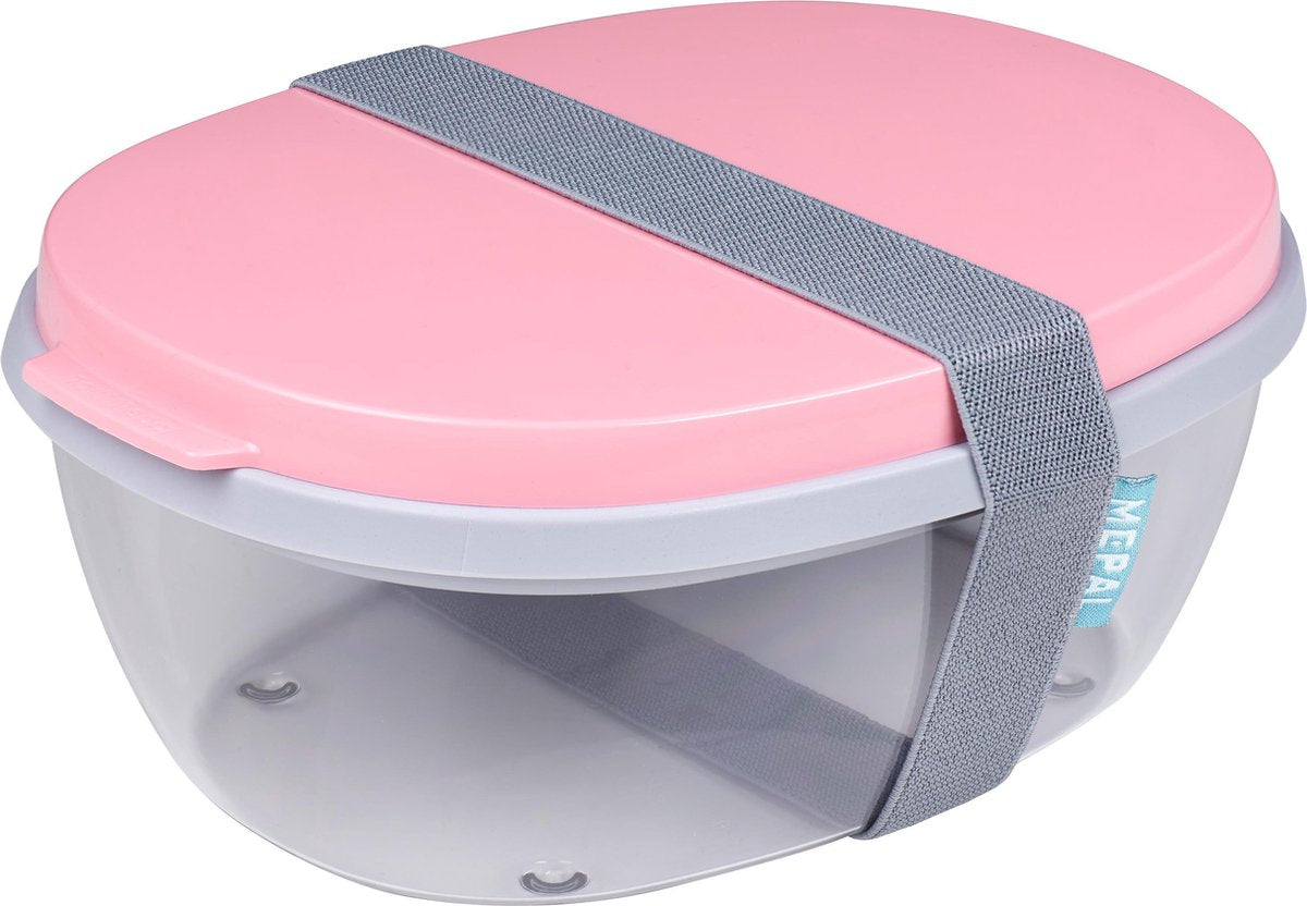 Portainsalata Mepal Ellipse - con mini box - rosa nordico