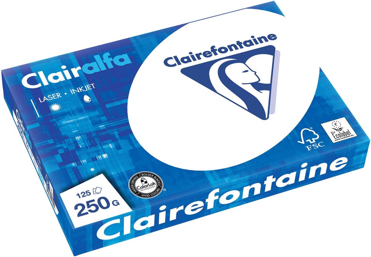 Clairefontaine papel clairalfa a4 250g 125v