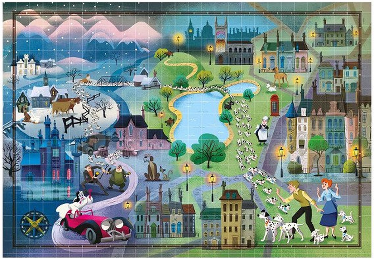 Clementoni World Map Puzzle 101 Dálmatas, 1000.