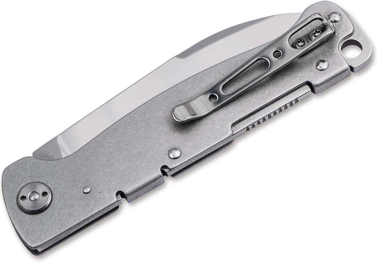 Böker plus atlas backlock, punta drop, stonewash