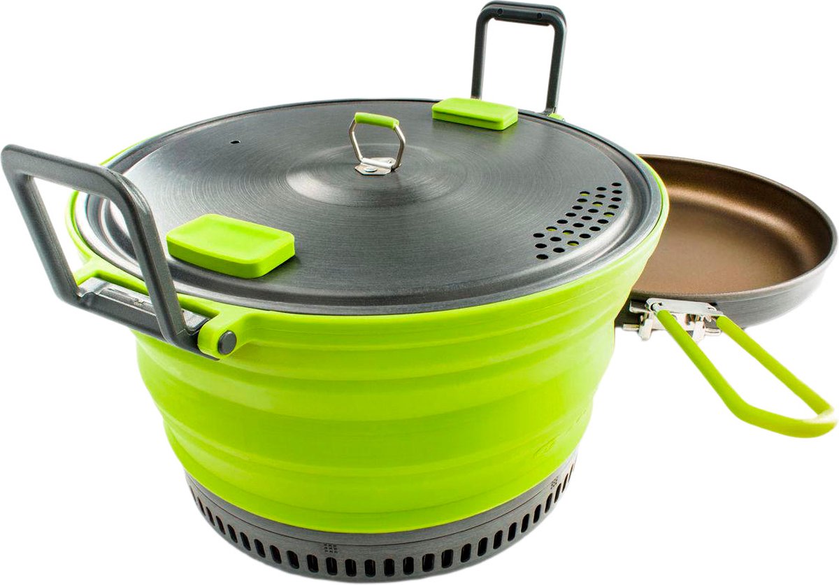Gsi al aire libre gsi. olla escape 3l+sartén - sartén de camping - verde