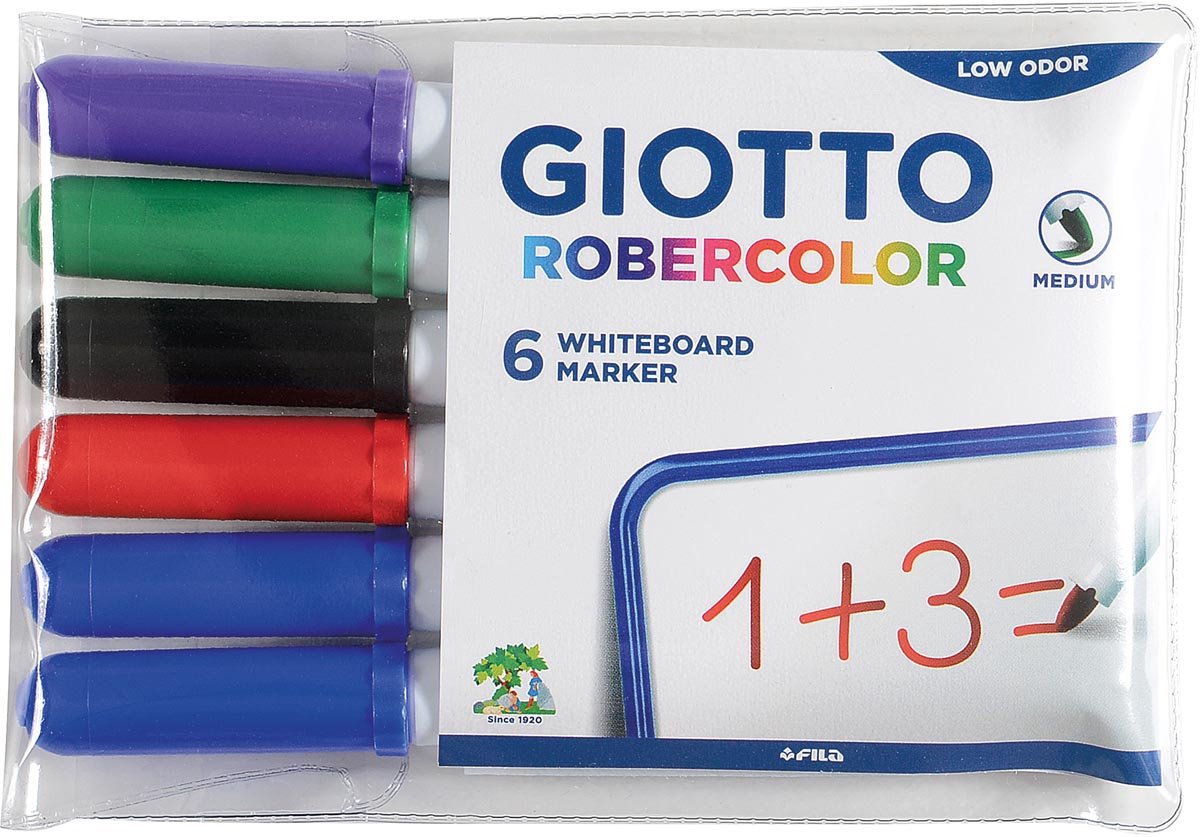 Giotto scatola da 6 pennarelli per lavagna bianca punta robercolor 4mm