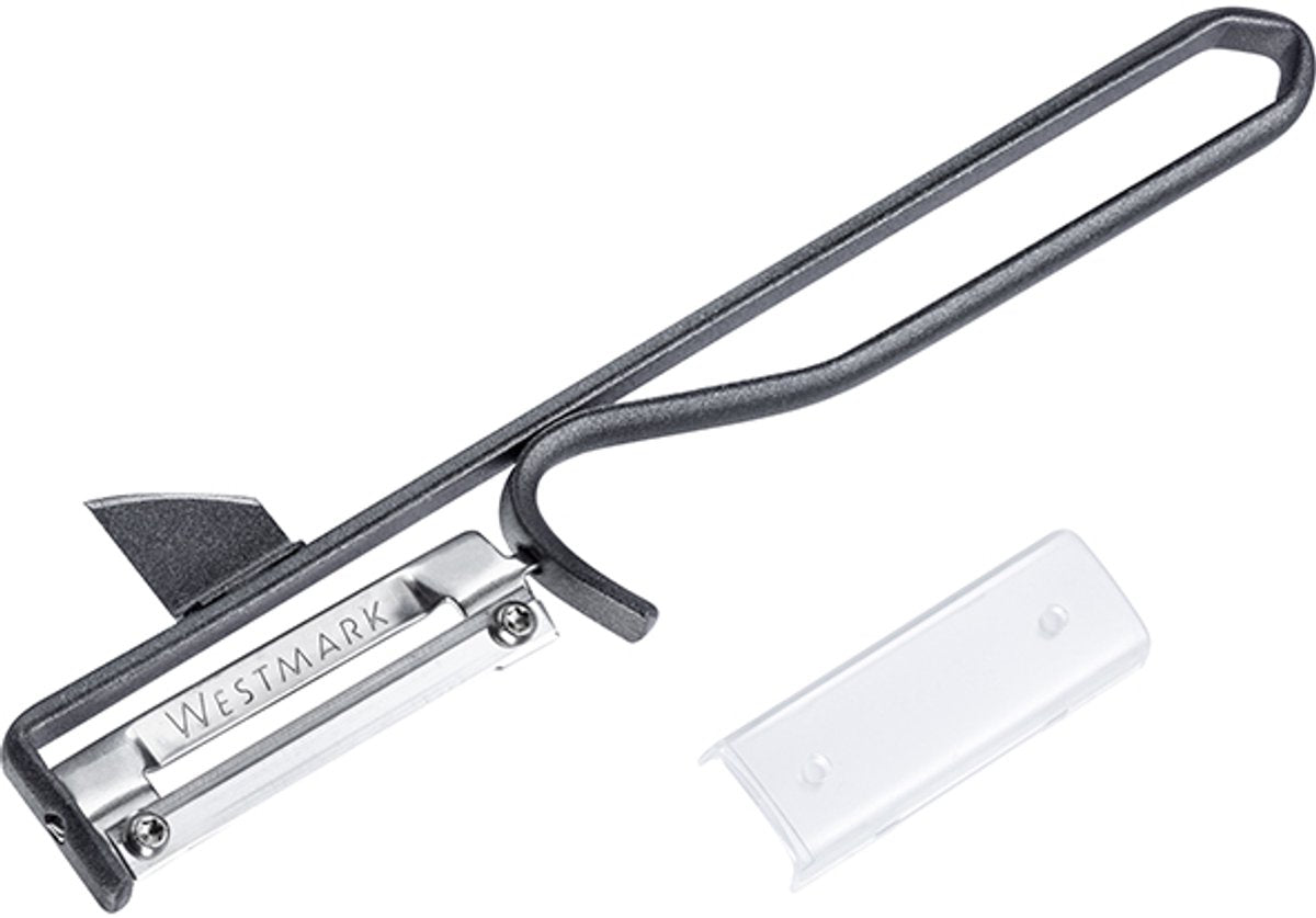 Pelapatate Westmark, 1 pezzo – pelapatate ergonomico in acciaio con lama in acciaio inossidabile – pelapatate universale per frutta e verdura – antracite, 10617770