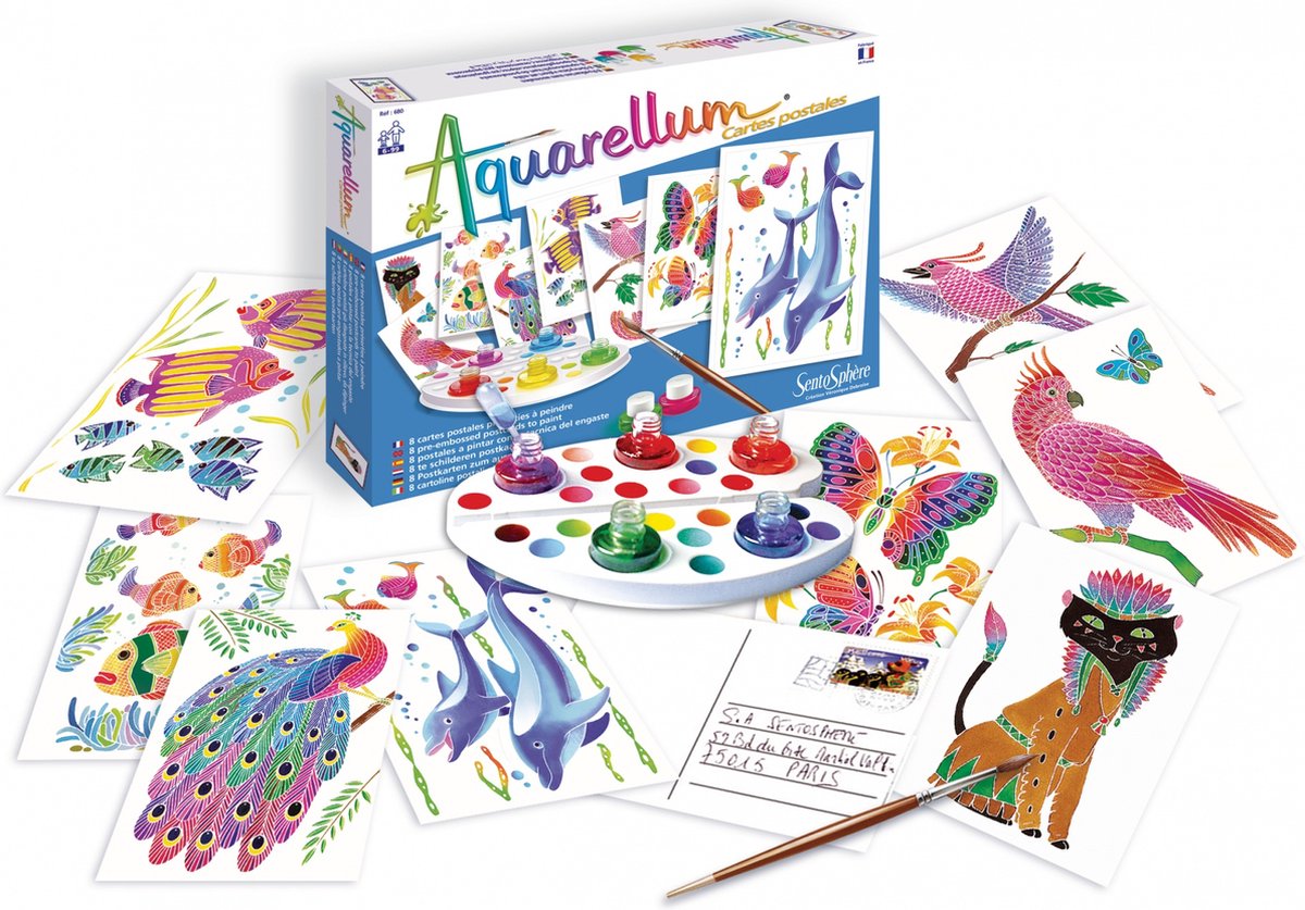 Sentosphère aquarellum postales animales