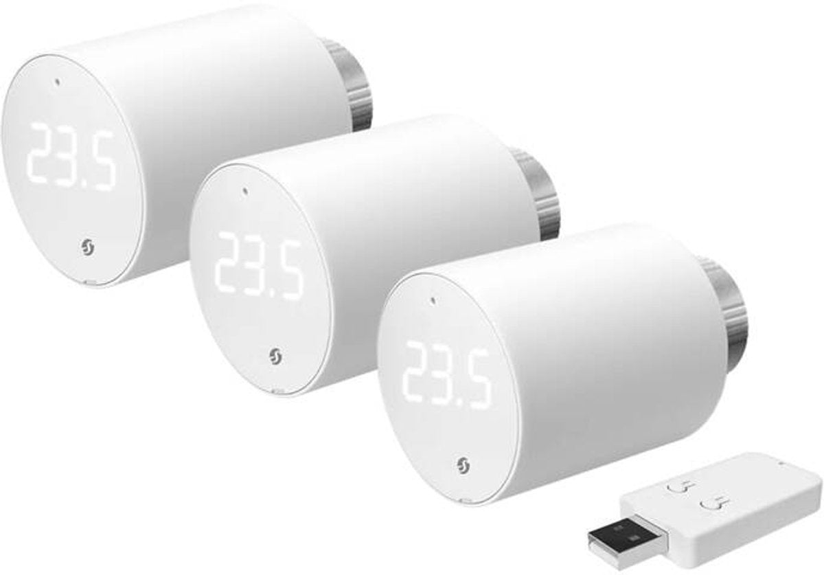 Testa termostatica Shelly wi-fi blu trv 3 pezzi con centralina
