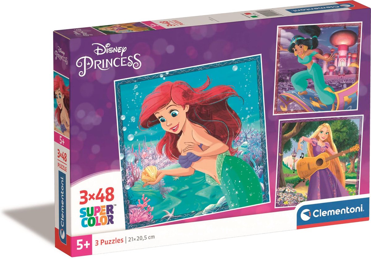 Disney Leg Puzzel Super Color Square Princess, 3x48st.