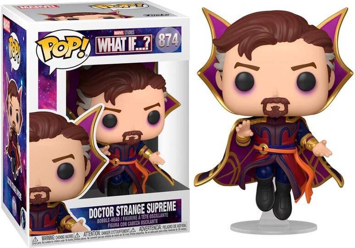 Marvel funko what if...? - pop! doctor strange supreme 9 cm verzamelfiguur - multicolours