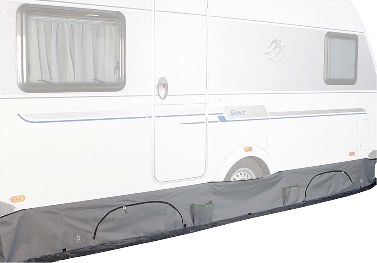 Bo-camp - caravan tochtstrook - universeel deluxe - met opbergvak