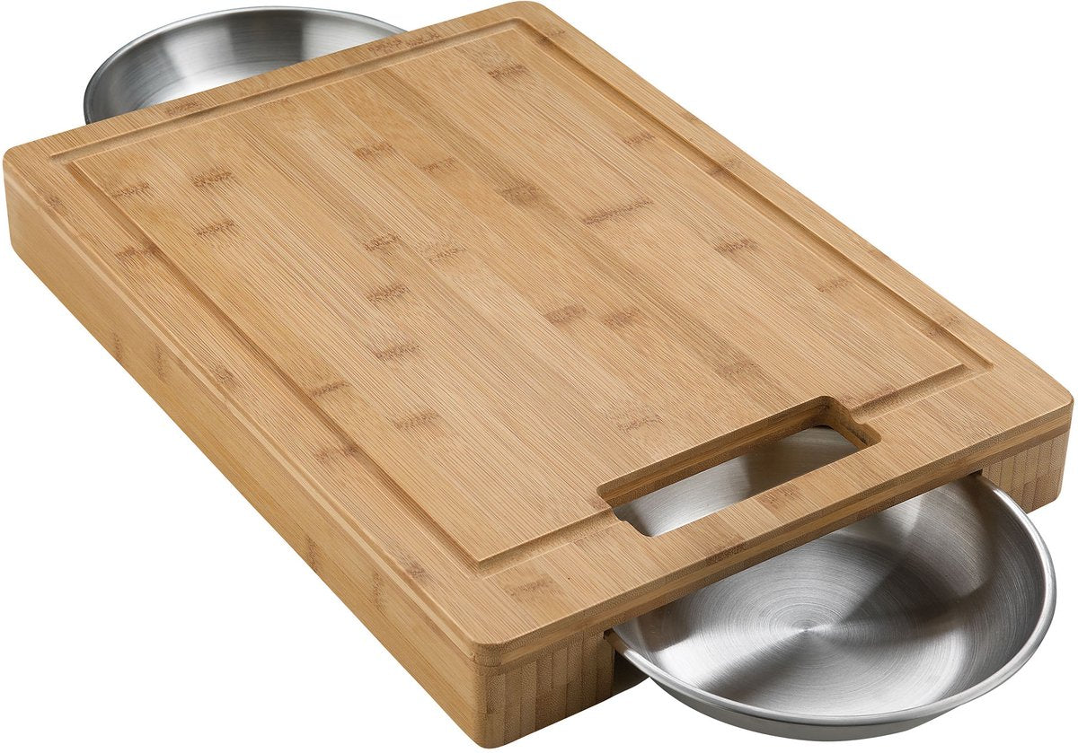 Tagliere Napoleon pro con 2 ciotole in acciaio inox