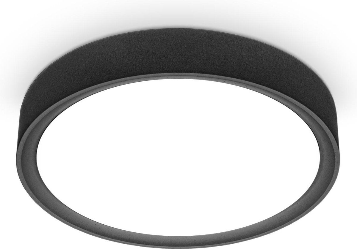 B.k.licht - lampada da soffitto - nero - lampada da soffitto con 1 punto luce - ø25cm - 4.000k - 1.200lm - 12w