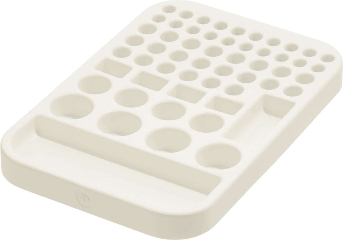 Idesign - vassoio organizer ecologico per batterie - plastica riciclata - bianco