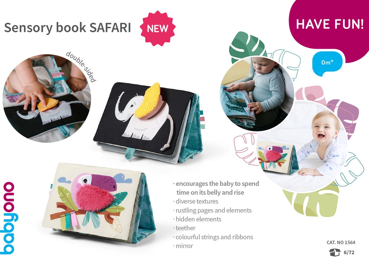 Babyono Baby Ono Safari libro sulle sensazioni sensoriali