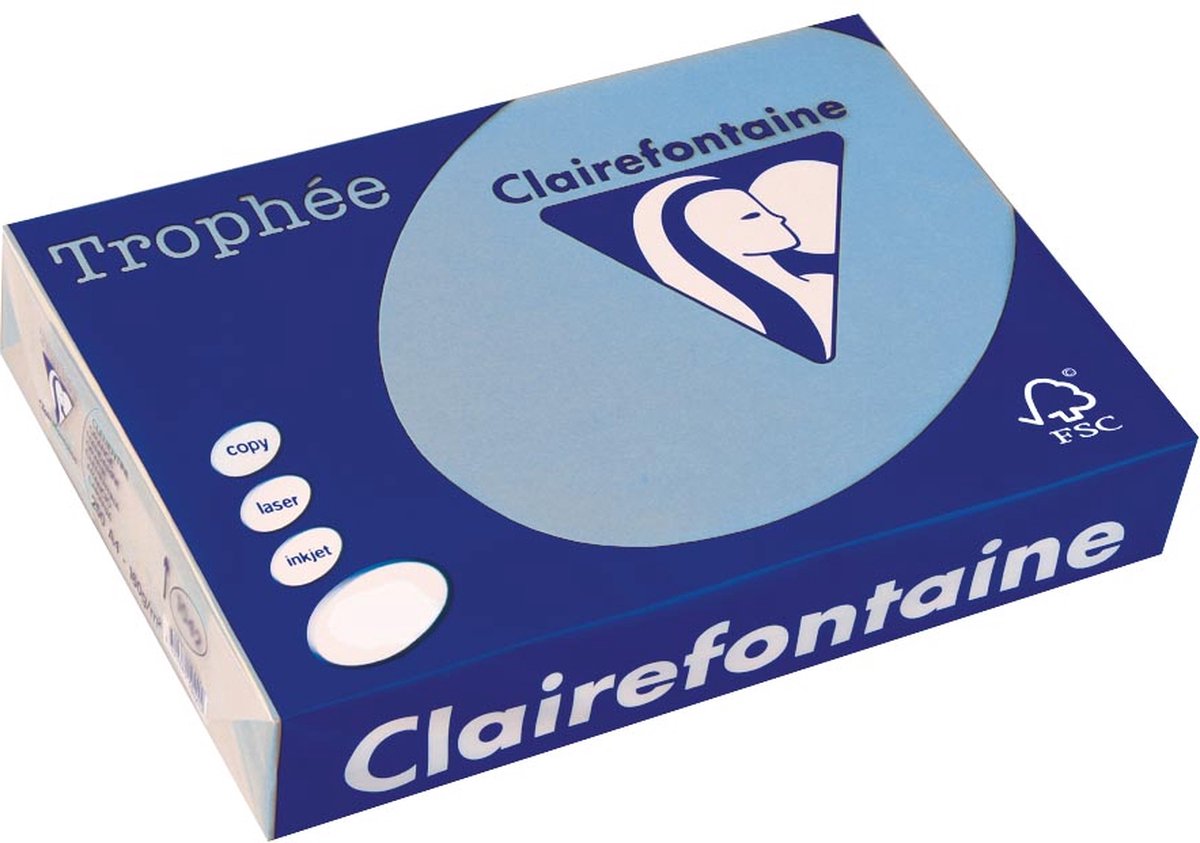 Clairefontaine trophée intens a3 koningsblauw 80 g 500 vel