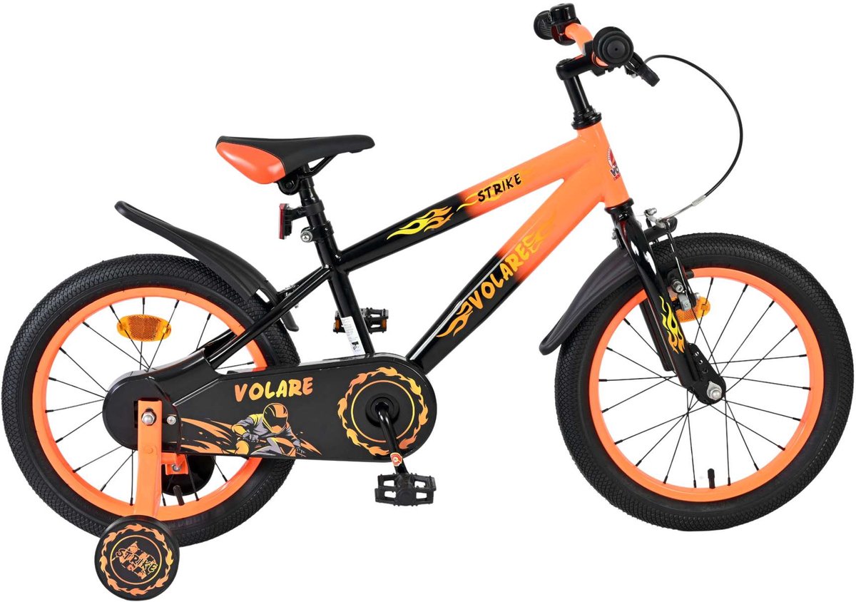Bicicletta per bambini Volare Strike - ragazzi - 16 pollici - nero arancione