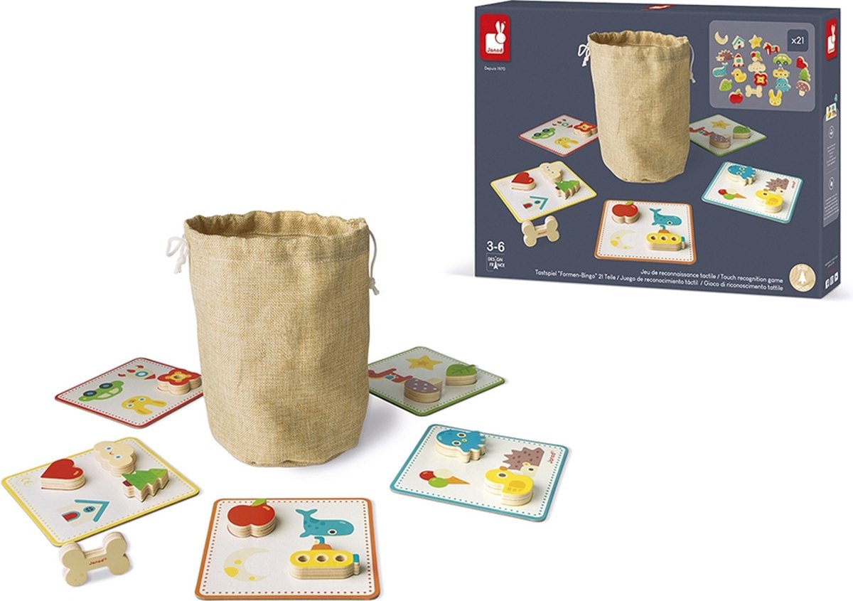 Janod - gioco educativo - gioco di riconoscimento tattile dei memo