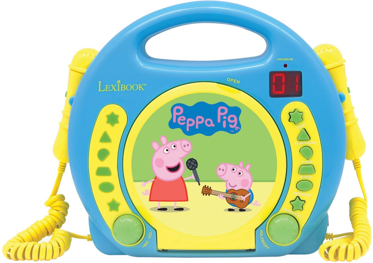 Lettore CD portatile Lexibook Peppa Pig con 2 microfoni sing-along