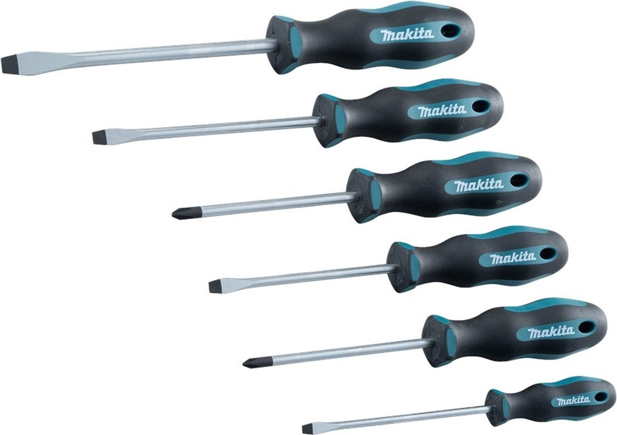 Makita e-10506 schroevendraaierset 6-delig sl4 sl5,5 sl6,5 sl8 ph1 ph2