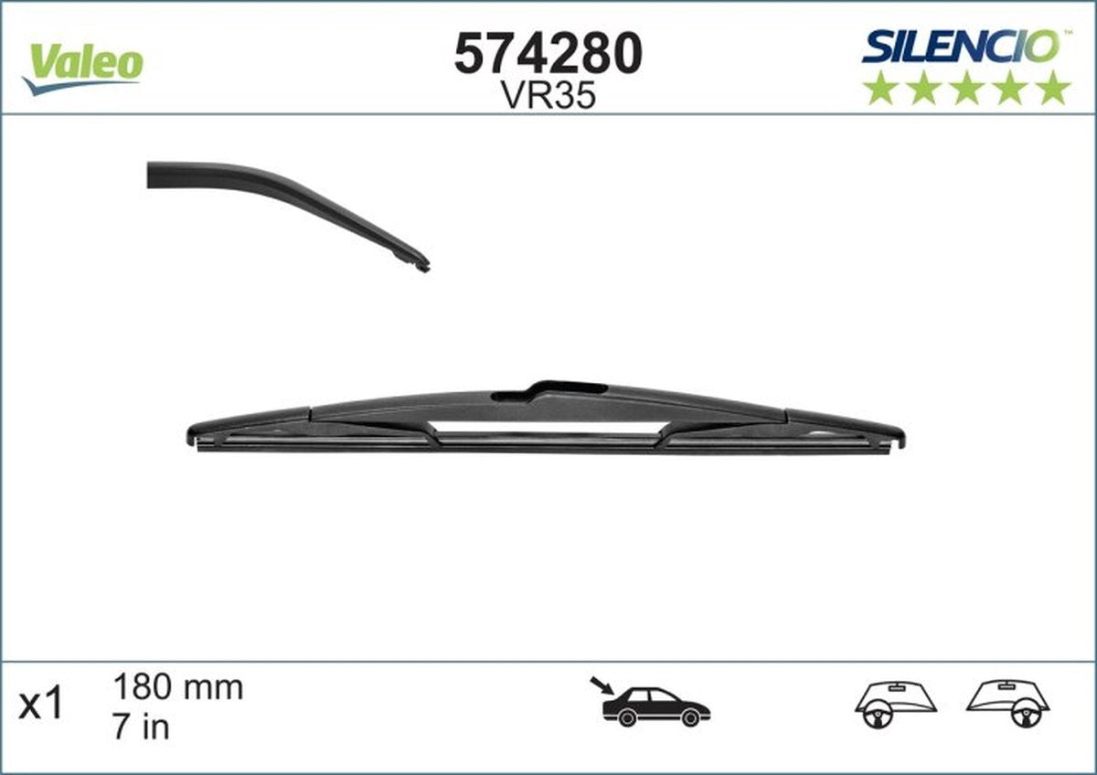 Valeo - silencio vr35 achterwisser - 18cm (1x)