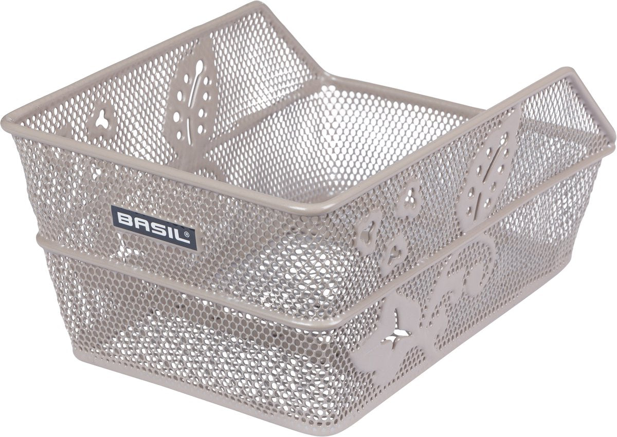 Basil Bicycle Basket Cento Flower S 31 X 21 X 0 Nude Metallic