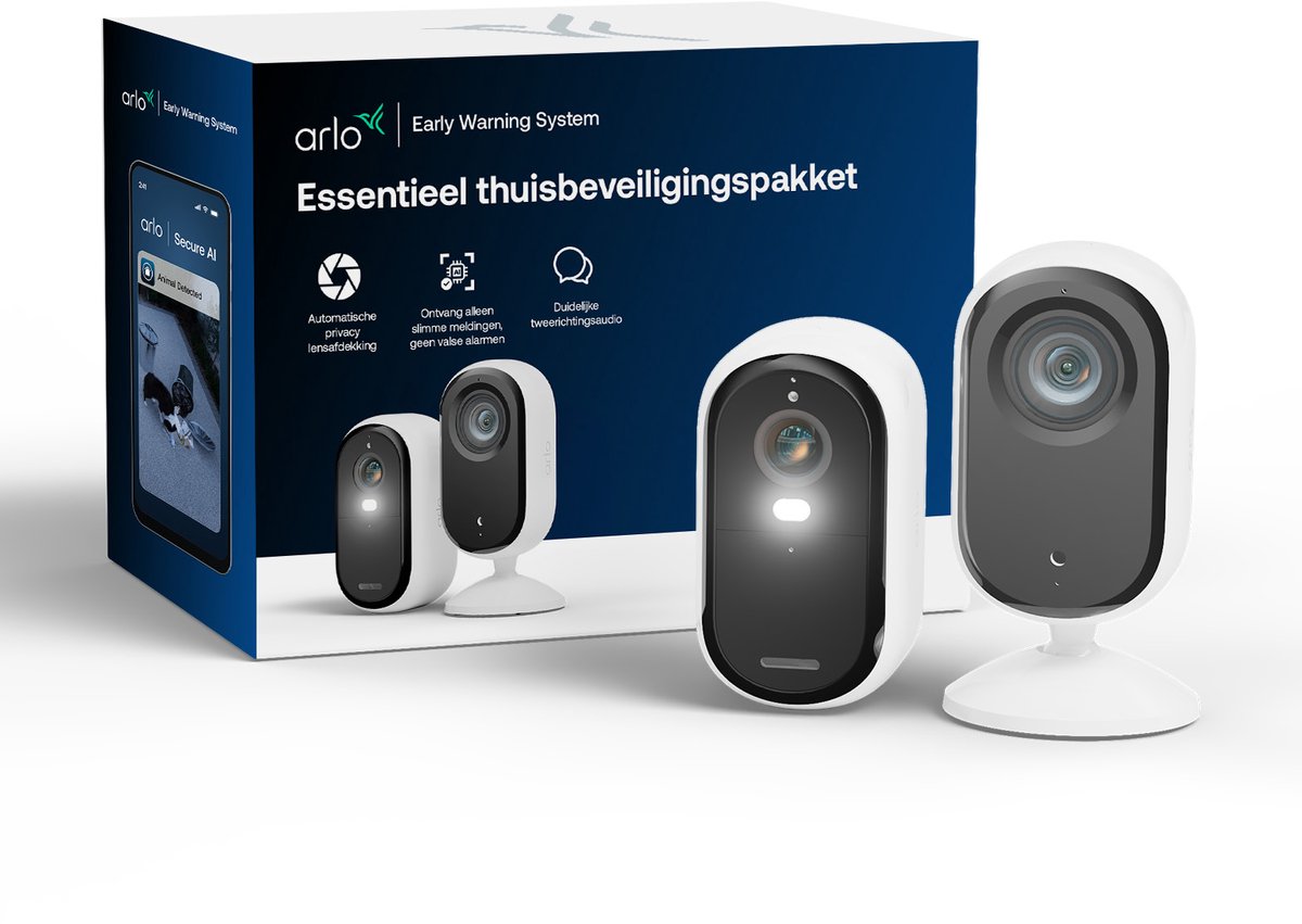 Set Arlo essenziali3 - set di sicurezza per esterni interni, 2-cam (2k)