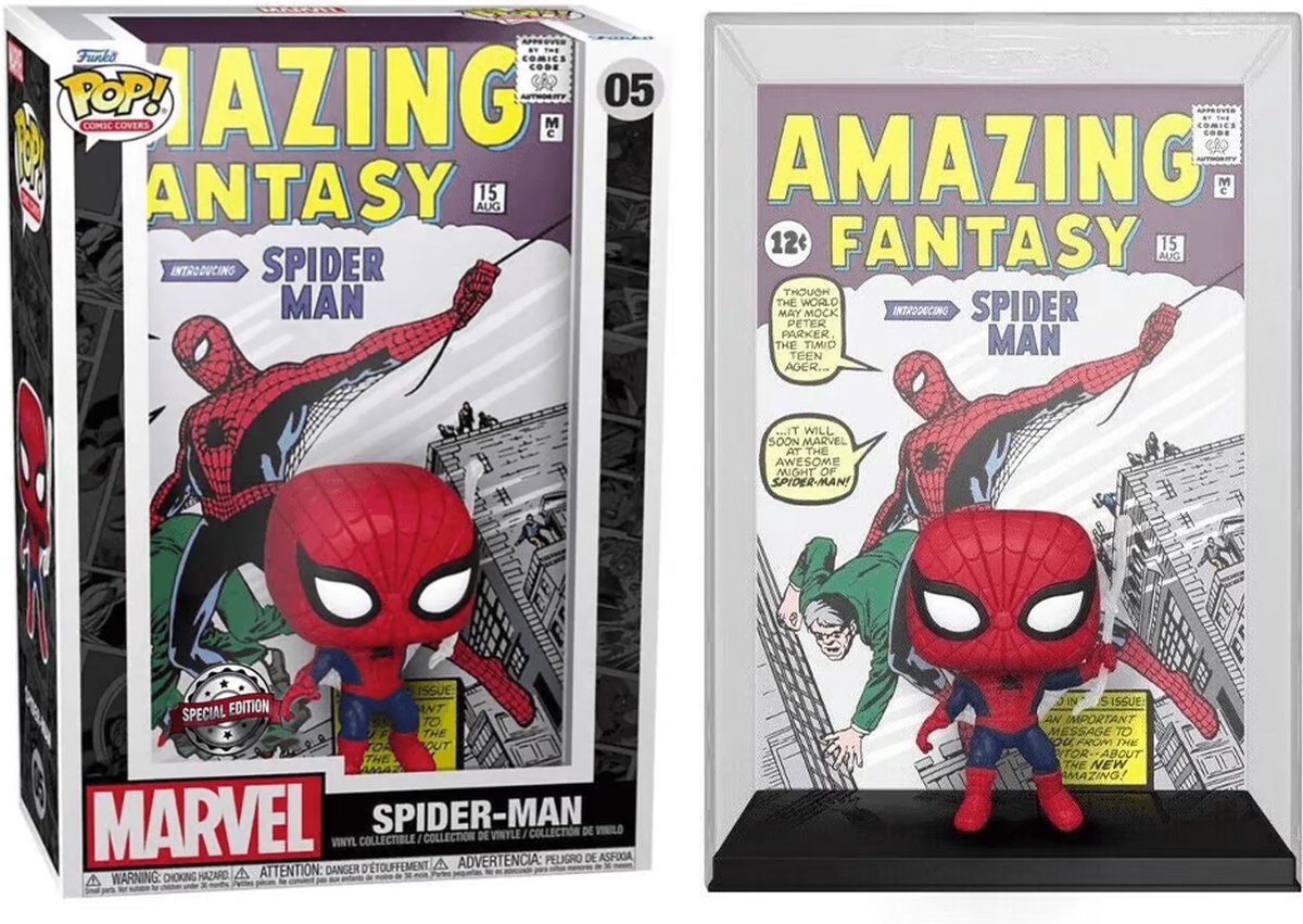 Funko pop! comic cover: spider-man - amazing fantasy 05 exclusive