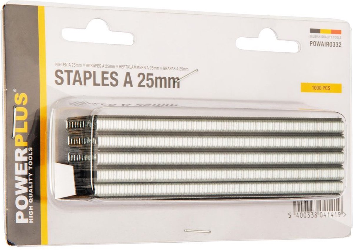 Punti Powerplus powair0332 - per cucitrice - tipo a - 25mm - 1000 pezzi