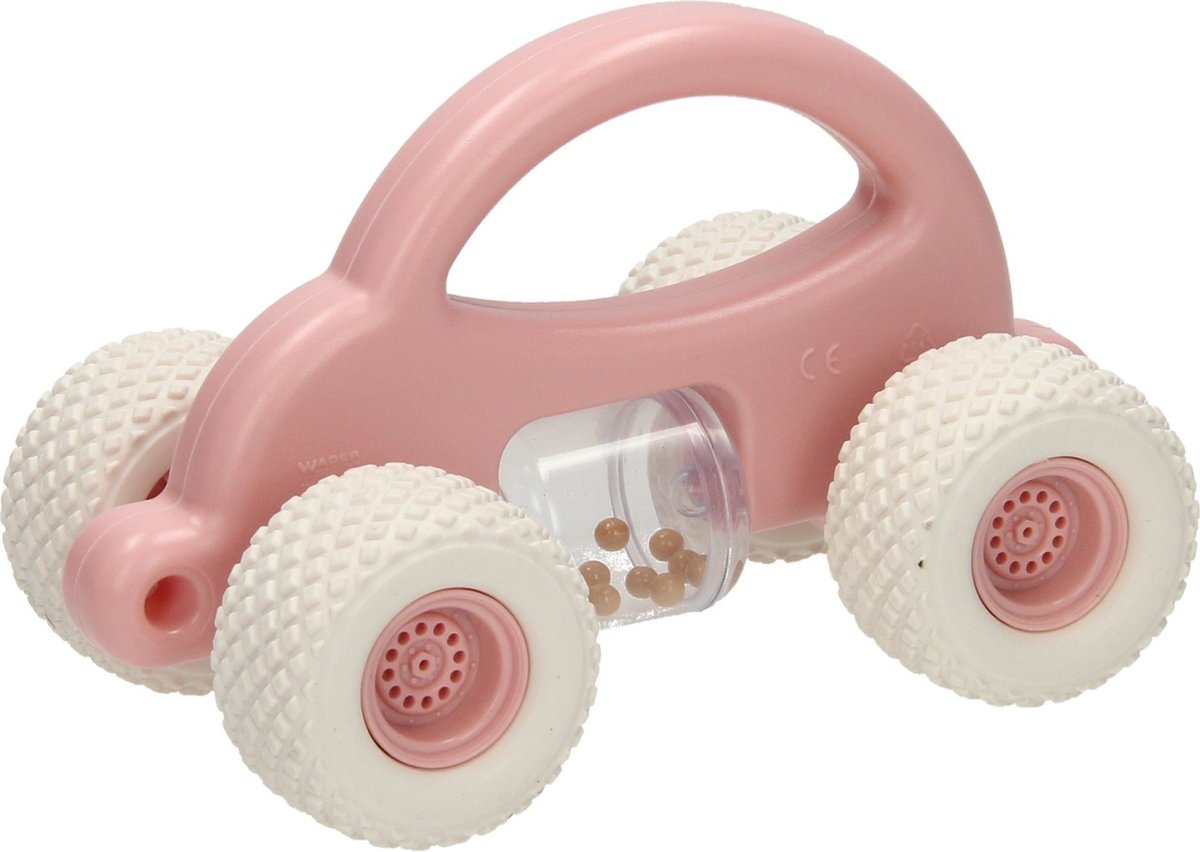 Cavallino macchinina per bambini con sonaglio - rosa pastello