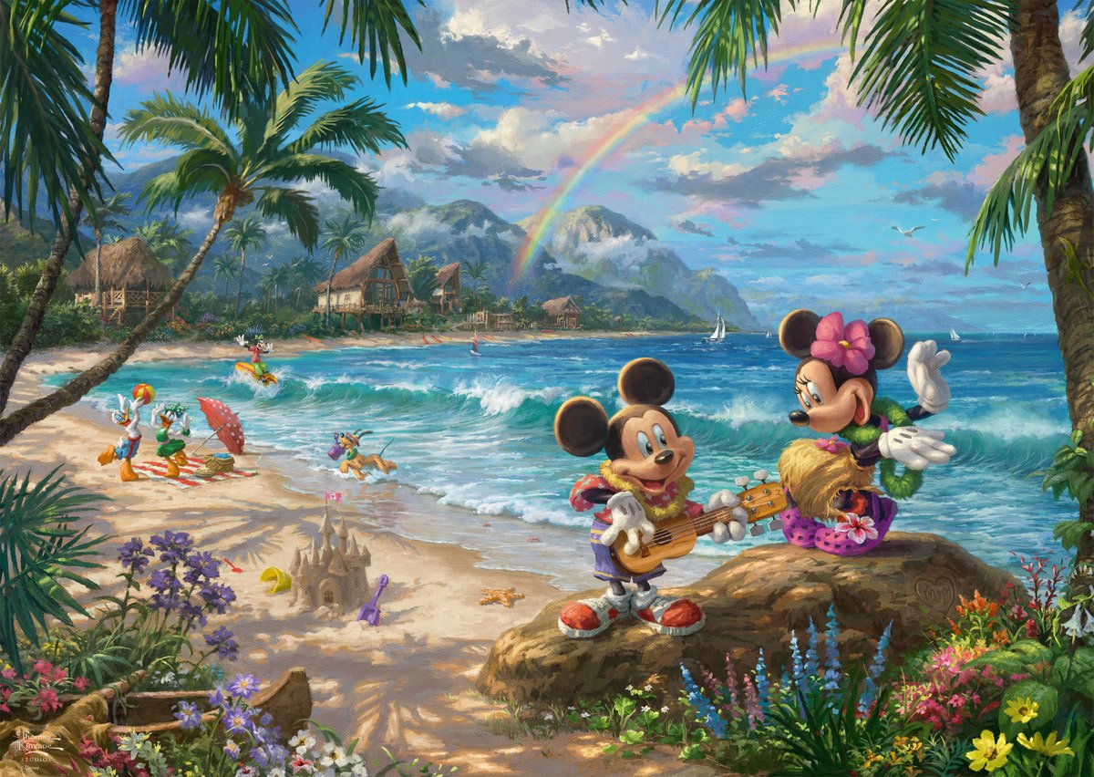 Puzzle Schmidt Topolino e Minnie Mouse Hawaii - 1000 pezzi Disney.
