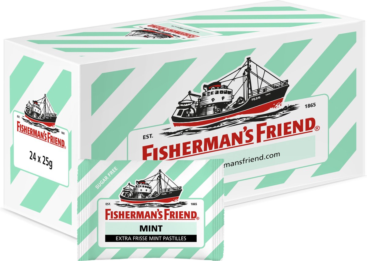 Amigo del pescador menta fuerte verde sin azúcar (24x 25gr)