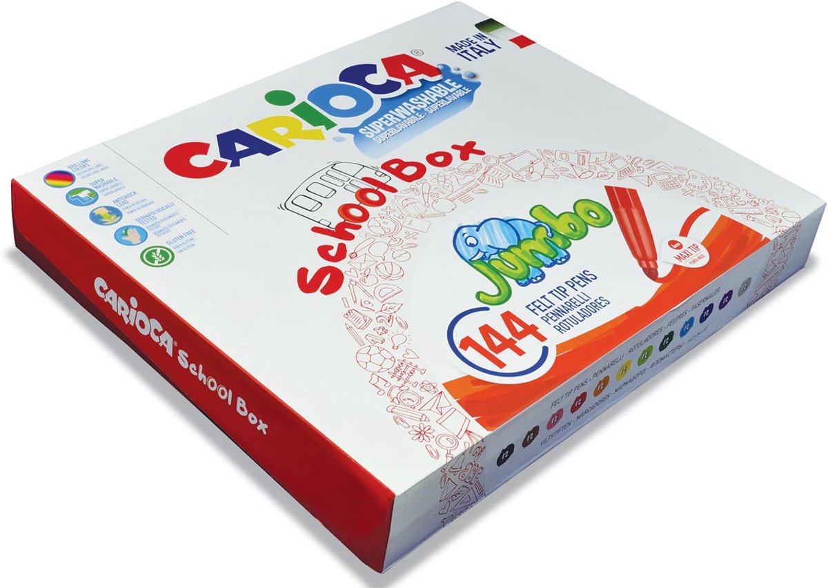 Pennarelli Carioca jumbo | scatola con 144 pennarelli (classpack)