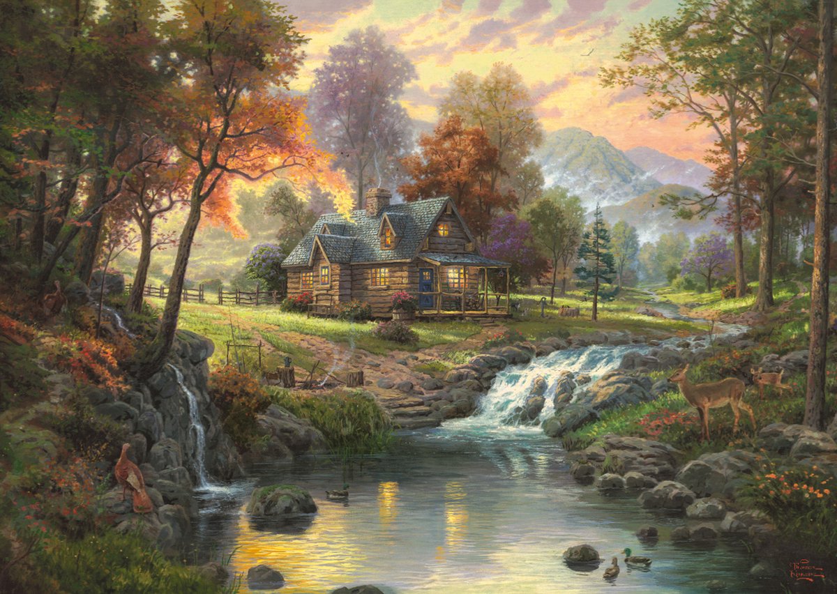 Puzzle Schmidt: rifugio in montagna Kinkade