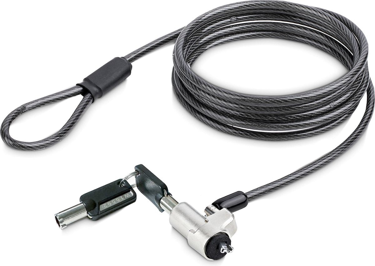 Startech laptop kabelslot compatibel met noble wedge®, 2m, anti-diefstal kabelslot, security kabel voor dell xps latitude 2-in-1 notebooks, snijbestendig, stalen laptopslot (nblwk-laptop-lock)
