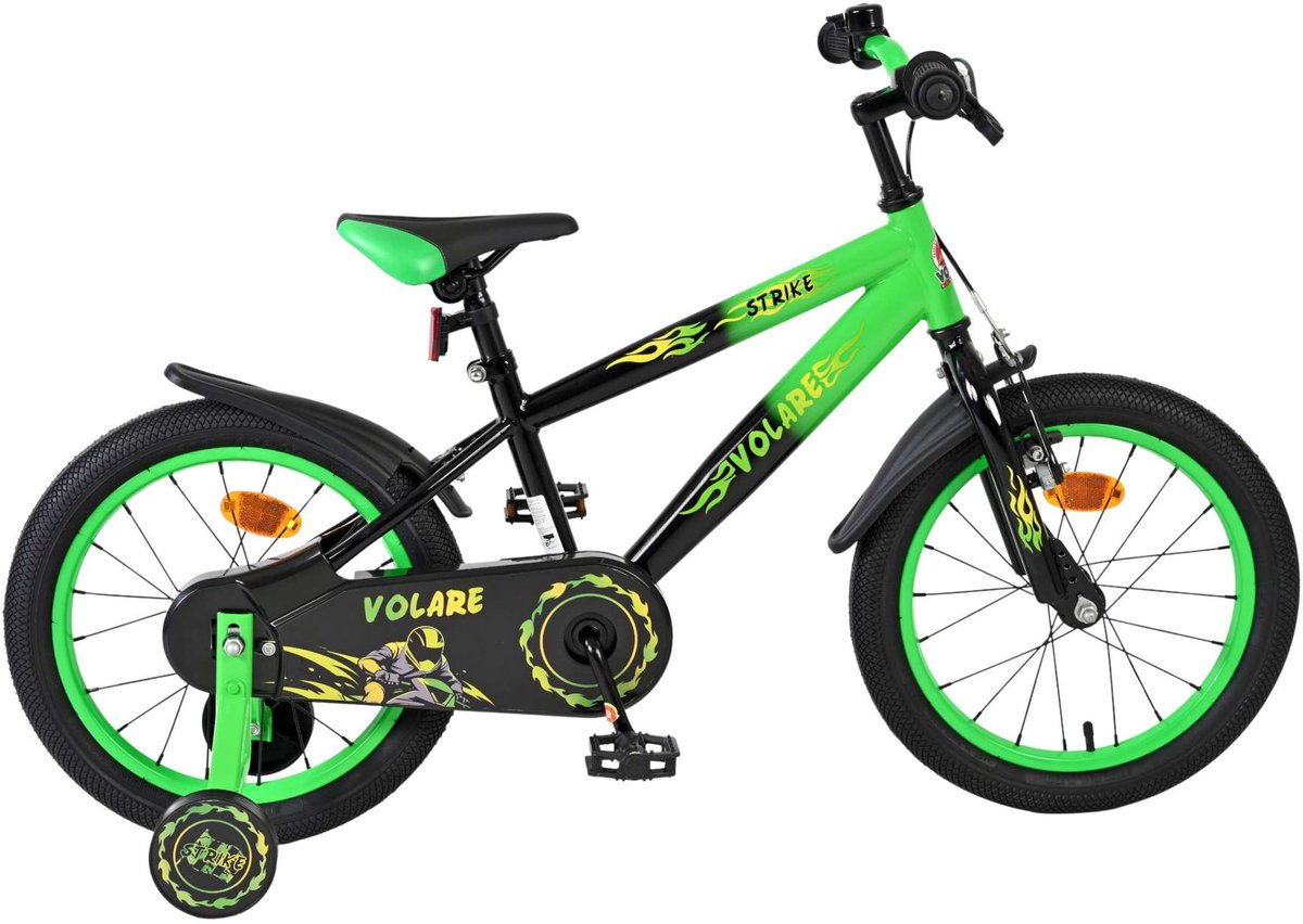 Bicicletta per bambini Volare Strike - ragazzi - 16 pollici - nero verde