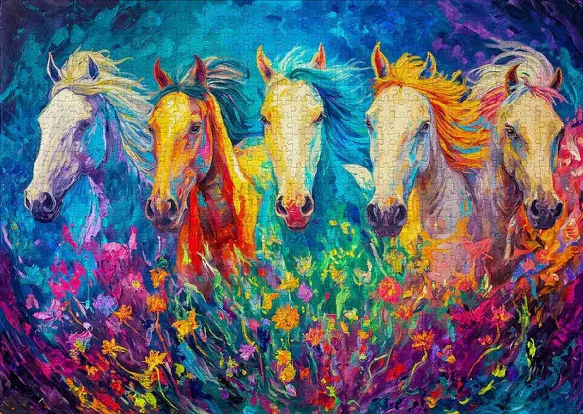 Enjoy puzzle legpuzzel bright galloping 1000 stukjes dieren.