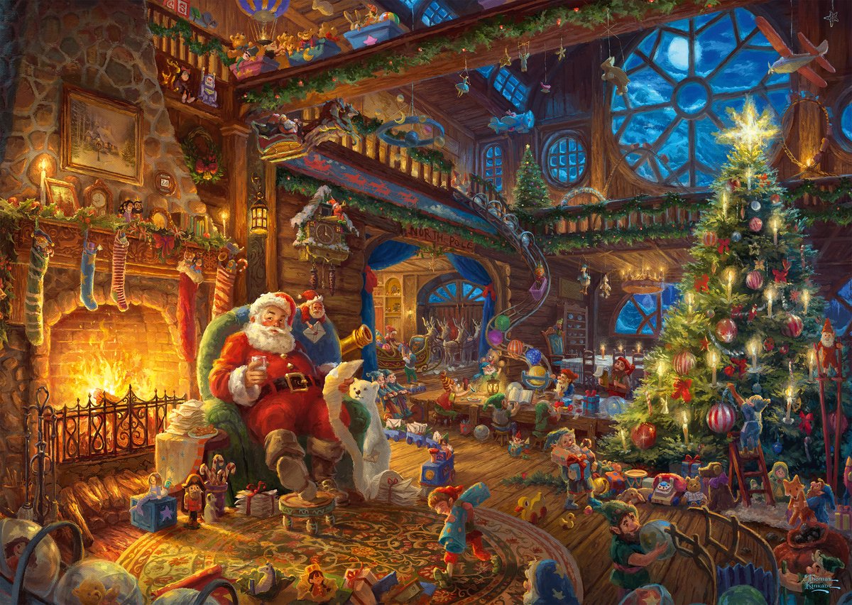 Puzzle Schmidt - Babbo Natale e i suoi elfi - Thomas Kinkade - 1000 pezzi