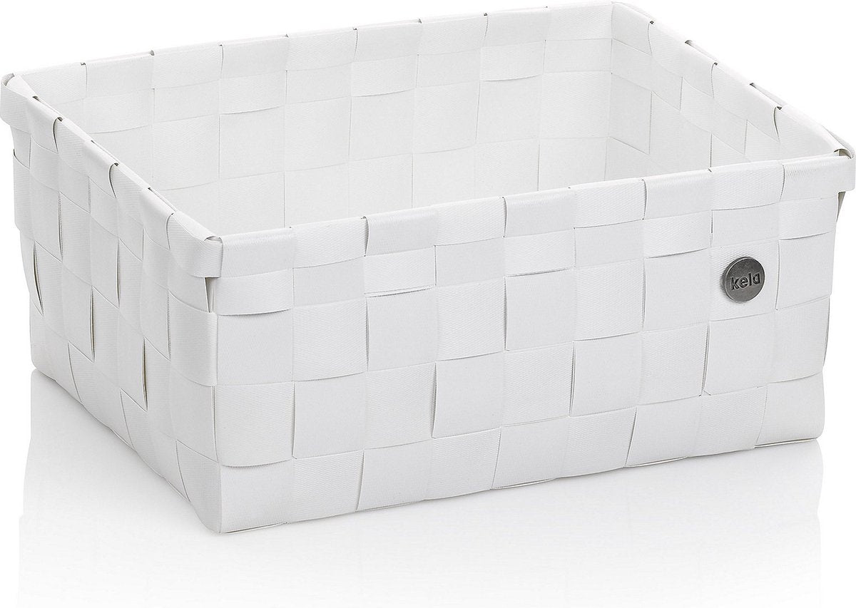 Kela badkamer - neo mand 24x31x14 cm - polypropyleen - wit