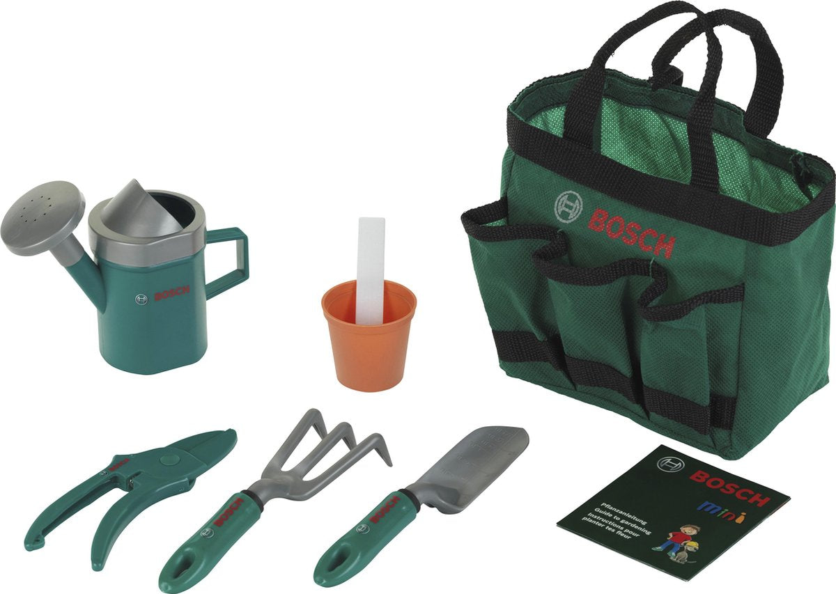 Borsa da giardino Klein Toys Bosch Garden da 6 pezzi - giocattoli - incl. vari accessori da giardino - verde