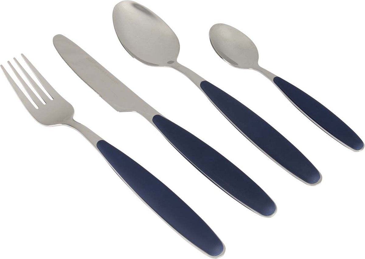 Posate Gimex - blu navy - manico soft touch - 16 pezzi