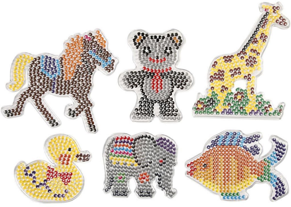 Creativ company plato base, pato, elefante, jirafa, oso, caballo y pez, tamaño 10x11-13x16,5 cm, mediano, 6 piezas 1 caja