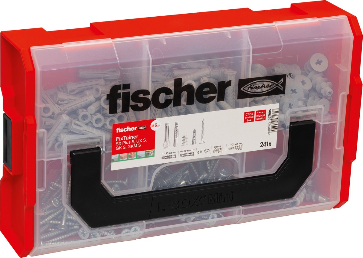 Fissatore Fischer - plug sx plus, plug universale ux 6 e 8 s con viti