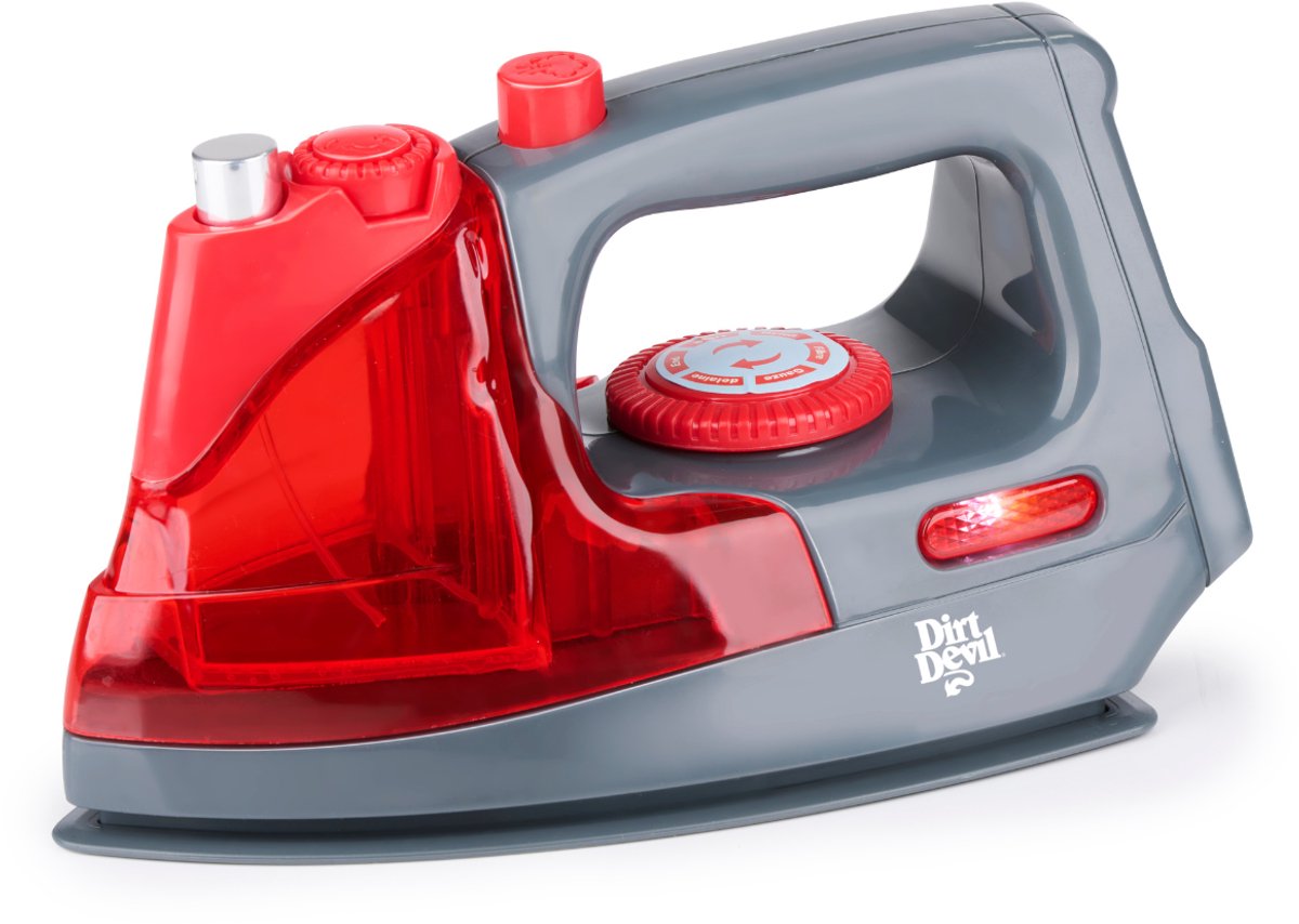 Ferro da stiro giocattolo per bambini Dirt Devil con luci e suoni - Ferro da stiro giocattolo con funzione spray e serbatoio dell'acqua rimovibile - Giocattoli per la casa 3+