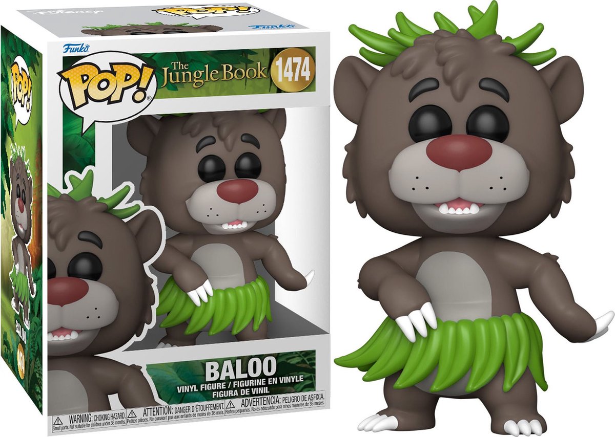 Libro della giungla la figura in vinile baloo 1474 funko pop! multicolore
