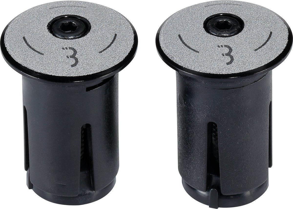 Bbb cycling aluminium reflecterende stuurdoppen fiets screwon - reflecterende end caps racefiets mtb - voor ⌀ 18 - 22mm sturen - 2 stuks - zwart reflecterend - bht-97r