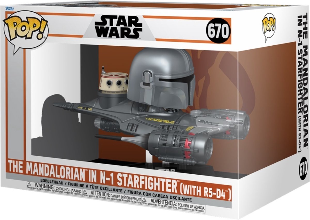 Funko pop ride: il mandalorian in n-1 starfighter - pop #670