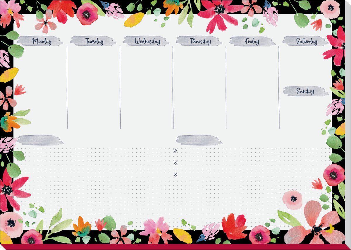Sigel bureau onderlegger jolie - flower love - a3 - 30 vel - ongedateerd - si-js200