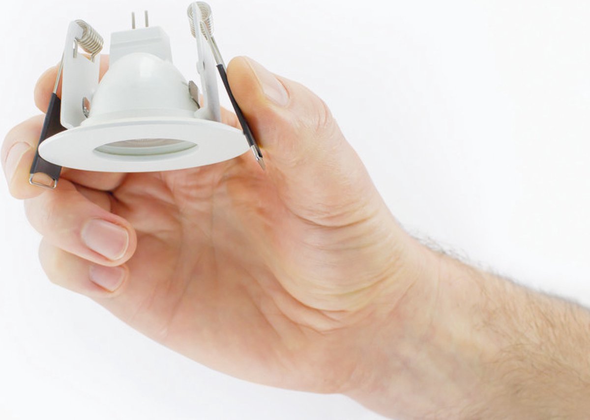 Foco empotrable mini integral blanco ip65 | tamaño de corte 4,5 cm | para mr11 gu4 o par11 gu10 ø3.5cm