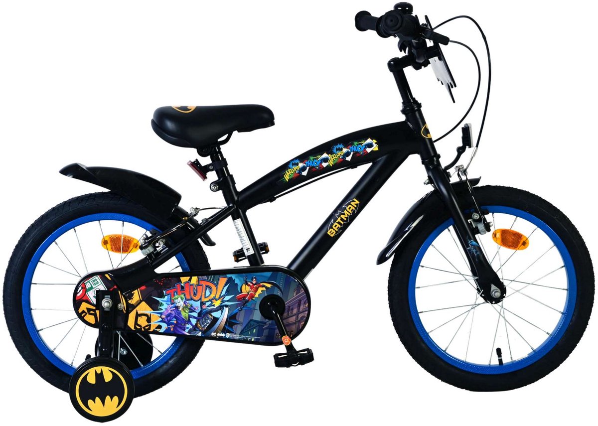 Bicicleta infantil Batman - niño - 16 pulgadas - negra - 2 frenos de mano