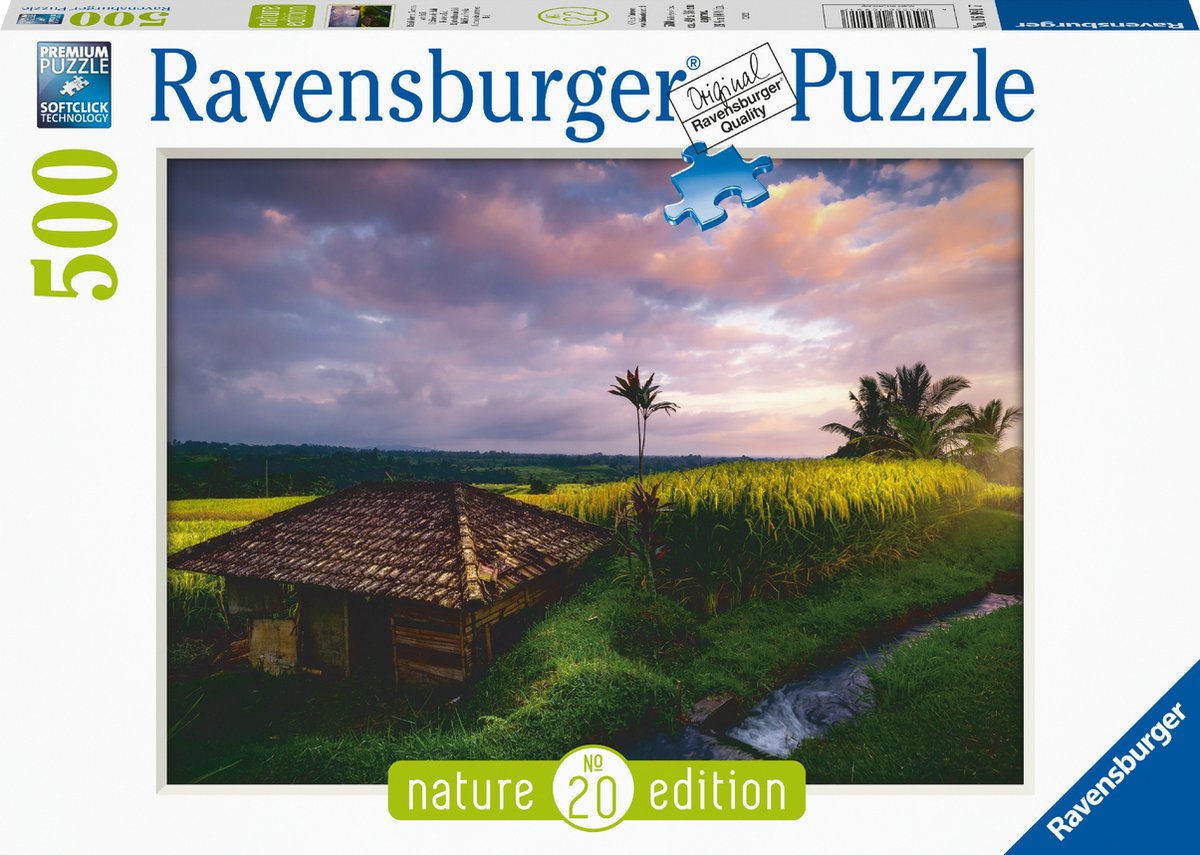 Puzzle Ravensburger Campi di riso a Bali - Edizione Natura - Puzzle - 500 pezzi