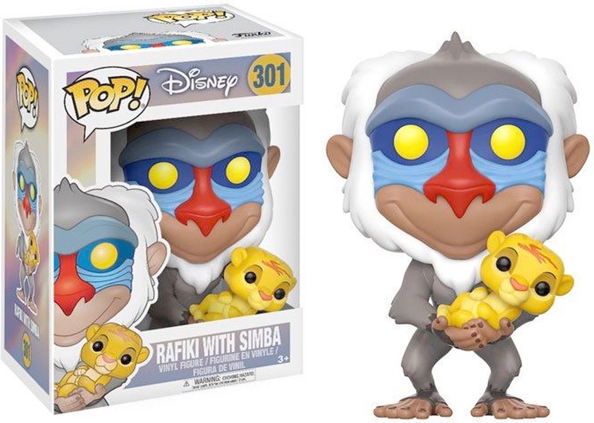 ¡Funko pop! Disney: El Rey León Rafiki con Simba - figura coleccionable